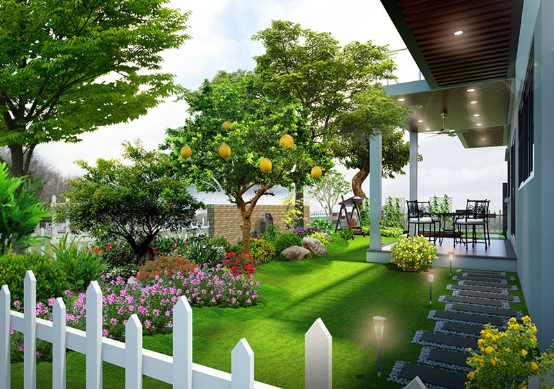 60 Mẫu sân vườn đẹp đơn giản 2023 và nguyên tắc thiết kế